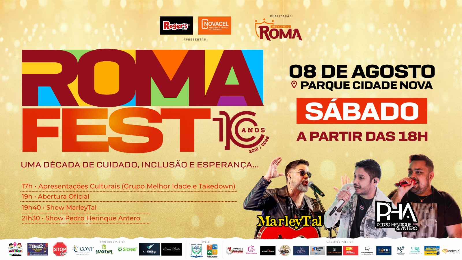 ROMA FEST CELEBRA 10 ANOS DO INSTITUTO ROMA COM SHOWS, GASTRONOMIA E CULTURA EM SANTANA DO PARAÍSO